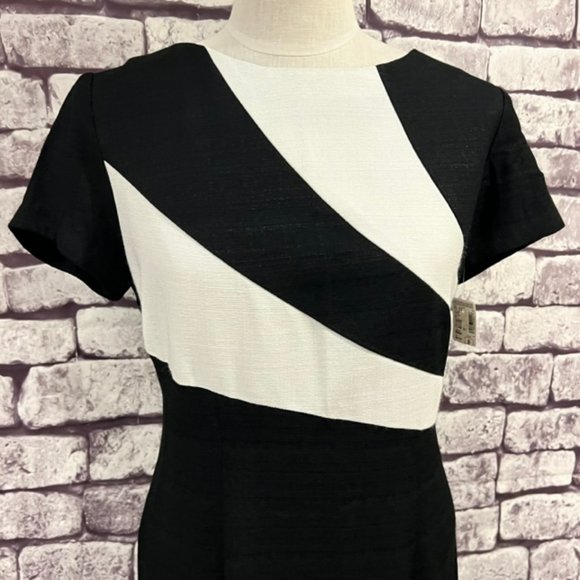 MENU NWT Vintage Black & White Short Sleeve Dress Size 8 - Picture 2 of 10